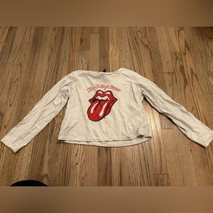 MANGO Childrens Cropped Rolling Stones Long-Sleeve T-Shirt